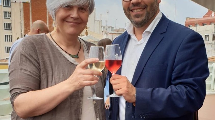 Dolors Sabaté i Andreu Francisco, després de la presentació.