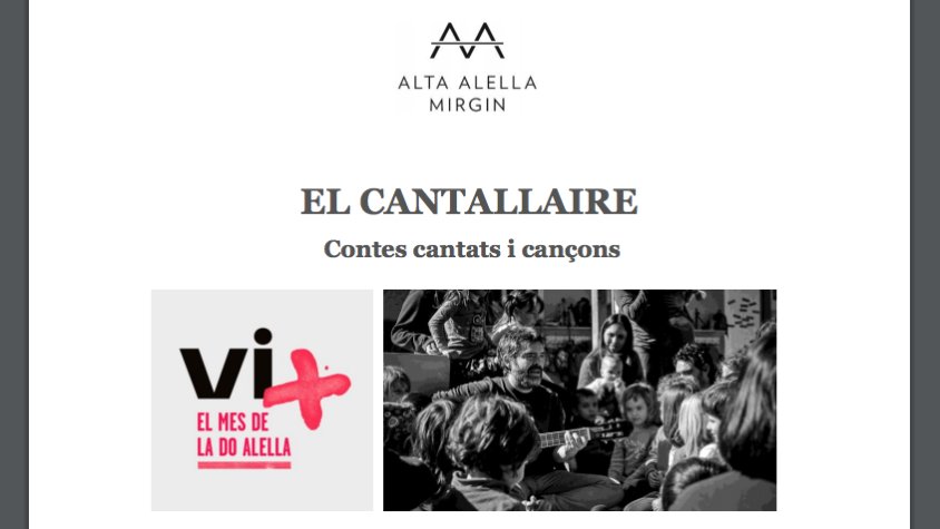 Aquest dissabte, activitat familiar a Alta Alella