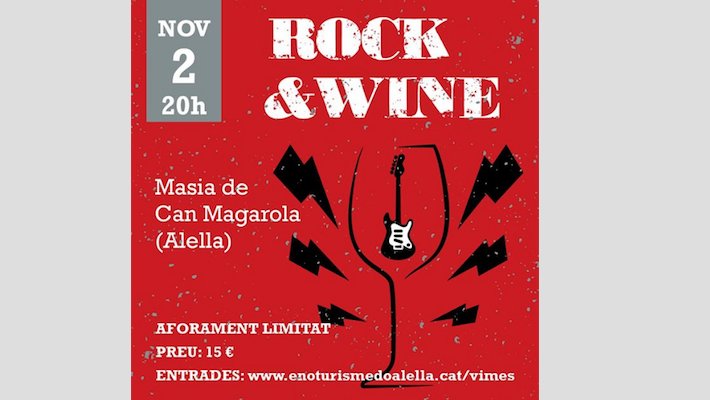 Rock and wine portarà vi DO Alella i música en directe a Can Magarola (Alella) aquest dissabte