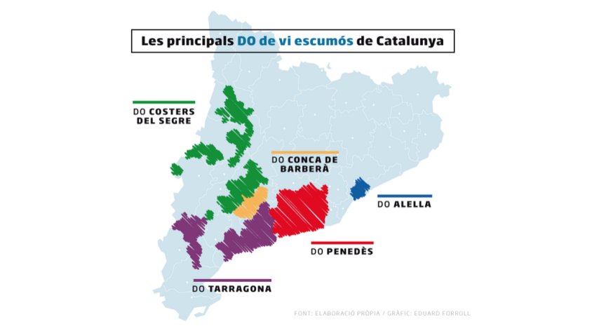 Mapa de les DO productores de cava