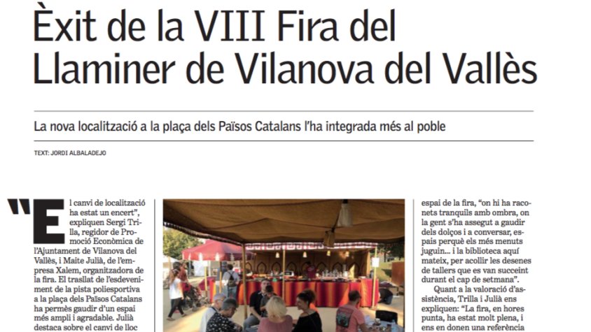 Èxit de la VIII Fira del Llaminer de Vilanova del Vallès