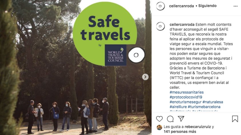 Can Roda aconsegueix el segell Safe Travels que reconeix la seva en l'aplicació de protocols de viatge segur