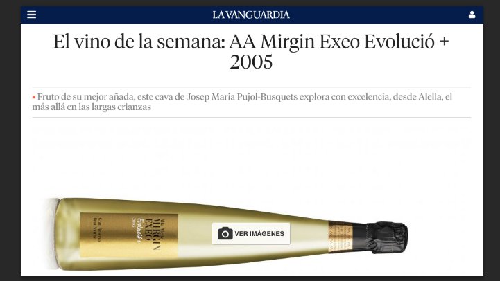 AA Mirgin Exeo Evolució + 2005, vi de la setmana a La Vanguardia d'ahir