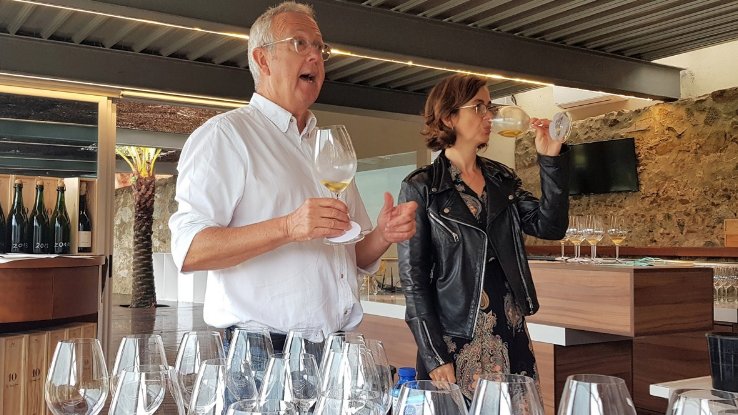 Josep Maria i Mireia Pujol-Busquets, durant el tast