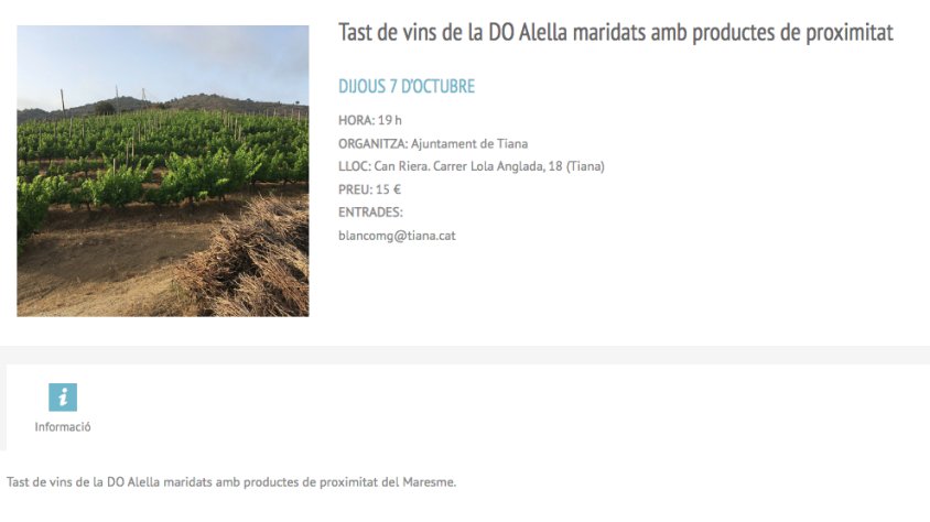 Aquesta tarda, al Vi+, tast de vins de la DO Alella maridats amb productes de proximitat