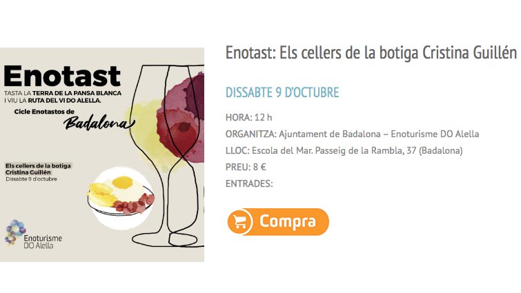 Demà dissabte a les 12h, enotast a Badalona