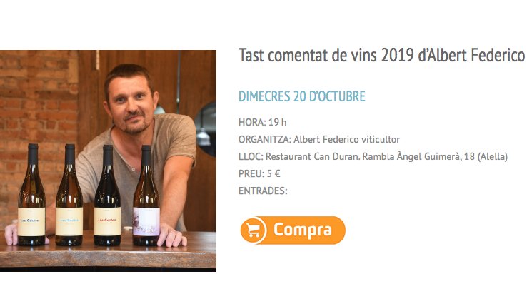 Nou tast comentat d'Albert Federico, demà, a Can Duran (Alella)