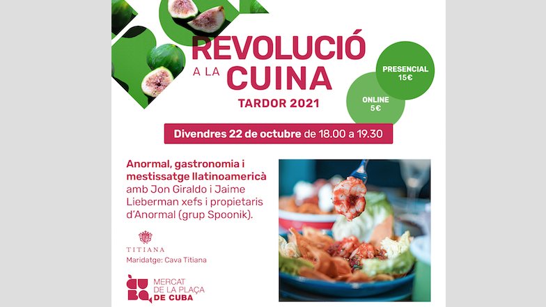 Aquest divendres, nova sessió de La (R)evolució a la Cuina, al mercat de la plaça de Cuba (Mataró)