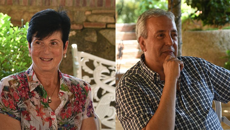 Pepi Milà, fins ara, cap visible de Can Roda. Enric Gil, enòleg del projecte. Dos dels nous propietaris del celler.