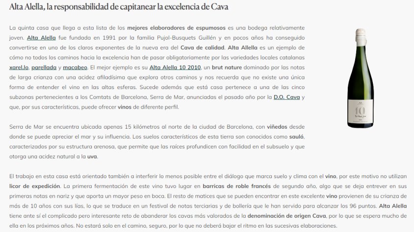 Alta Alella entre els millors 6 elaboradors d'escumós de l'estat, segons la Guia Peñín
