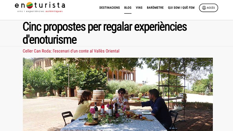 Enoturista proposa regalar visites a Can Roda per Reis