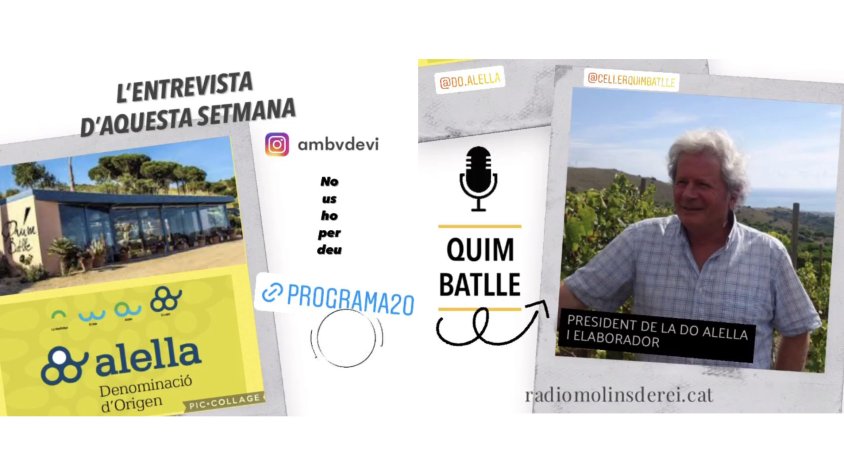 Elena Sellés entrevista Quim Batlle al seu programa Amb V de vi