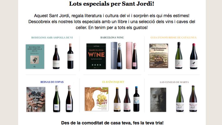 Llibres i vi: Alta Alella posa a la venda lots de Sant Jordi