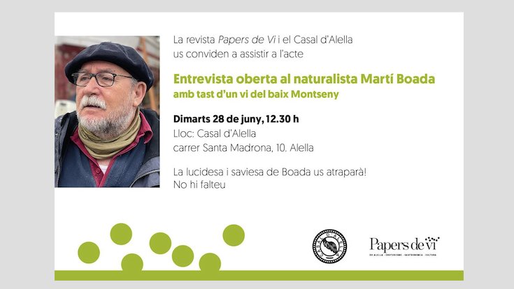 Recordatori: demà dimarts, entrevista oberta amb Martí Boada