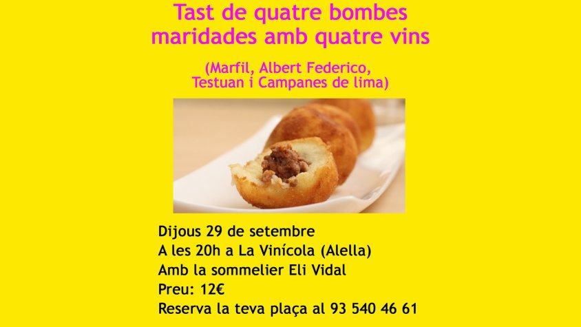 El restaurant La Vinícola acollirà un nou tast maridat aquest dijous