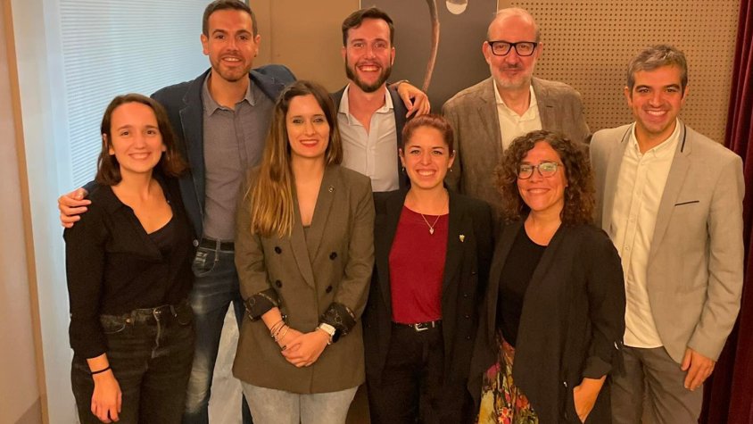 Mauri Gall, Raimon Bassas, Antoni Bassas, Ferran Centelles, Marta Clot, Alba Balcells, Gisela Royes i Ruth Troyano, ahir, al Tros