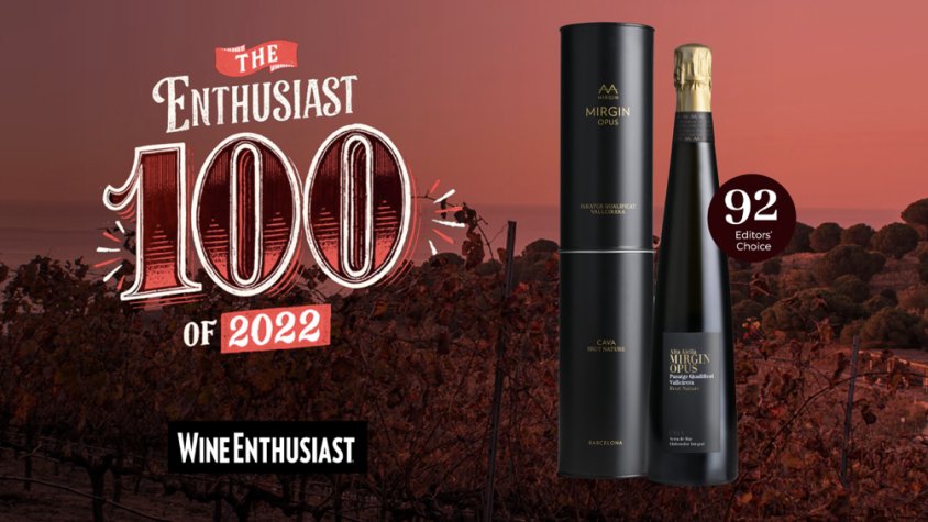 L'Alta Alella Mirgin Opus 2017 ha estat qualificat com un dels millors 100 vins de 2022, segons Wine Enthusiast