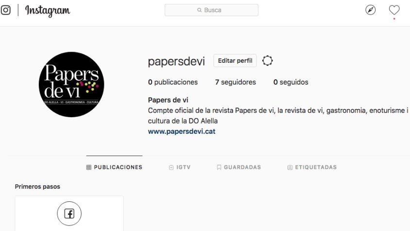 Papers de vi ja té compte a Instagram