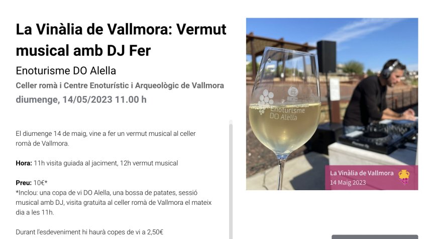 Diumenge vinent, vermut, vi i música a Vallmora