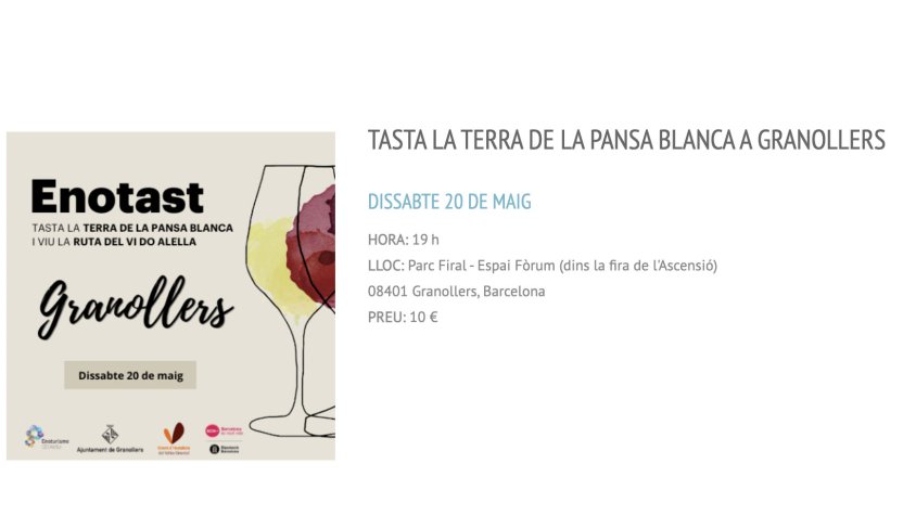 Demà dissabte, Enotast a Granollers