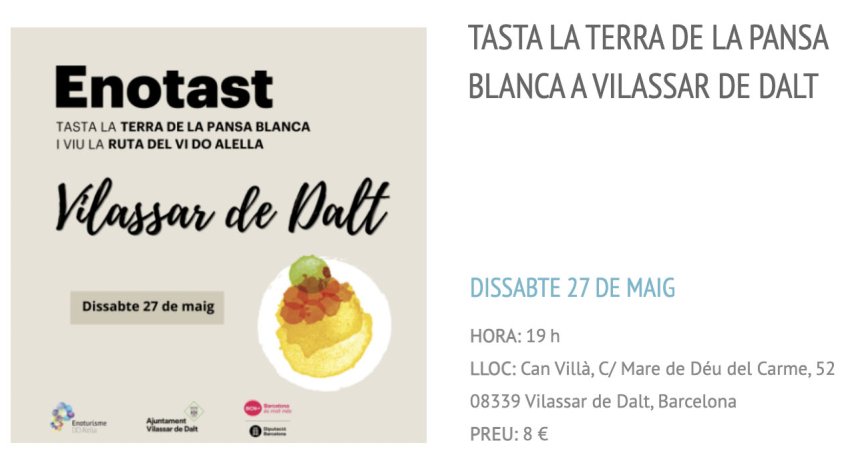 Aquest dissabte, Enotast a Vilassar de Dalt