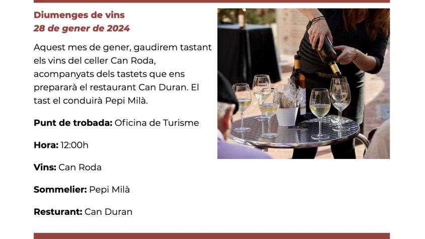 Diumenge 28 serà Diumenge de Vins a Alella