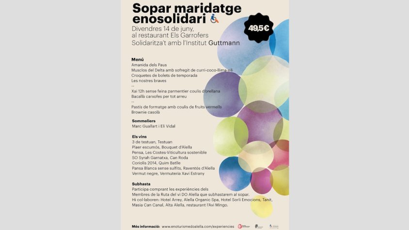 Encara queden places pel Sopar Enosolidari DO Alella