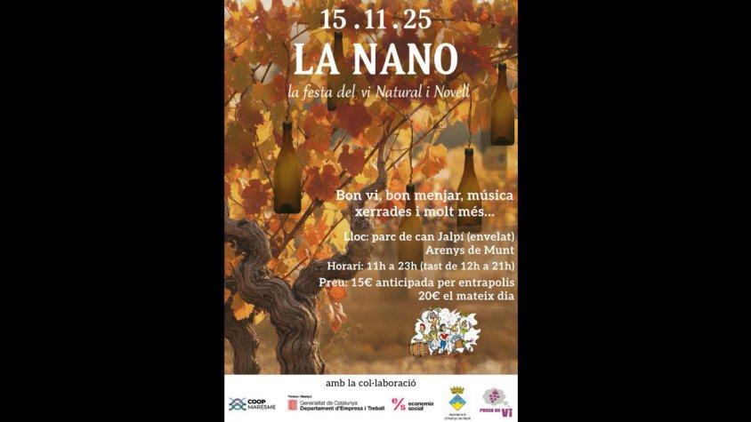Aquest dissabte, la NaNo: Festa del vi Natural i Novell d'Arenys de Munt