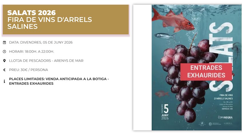 Divendres 5 de juny Arenys de Mar acollirà la 5a edició de la fira Salats